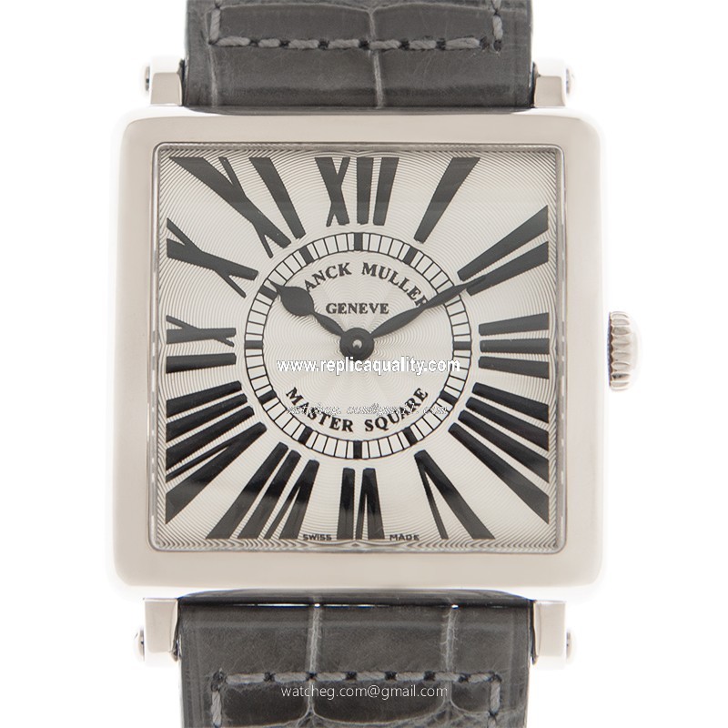 Franck Muller MASTER SQUARE 6002 M QZ R (OG)-GREY Quartz 18kt White Gold Silver