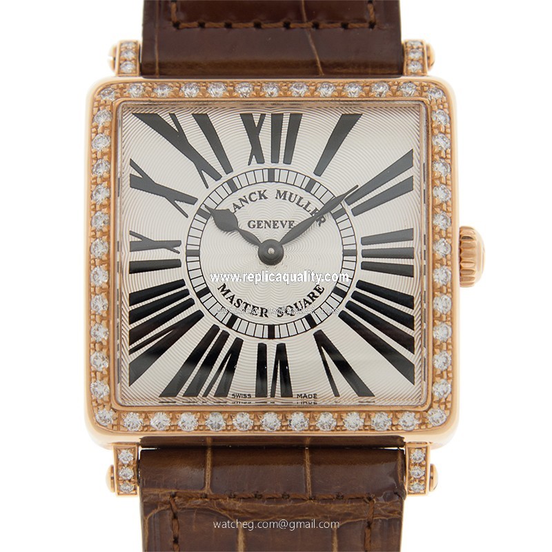 Franck Muller MASTER SQUARE 6002 M QZ R D 1R (5N) Quartz 18kt Rose Gold & Diamonds Silver
