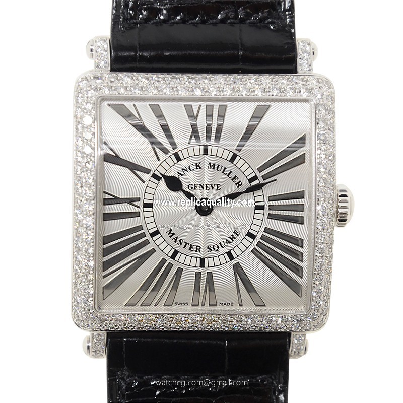 Franck Muller MASTER SQUARE 6002 M QZ REL D (OG) Quartz 18kt White Gold & Diamond Silver