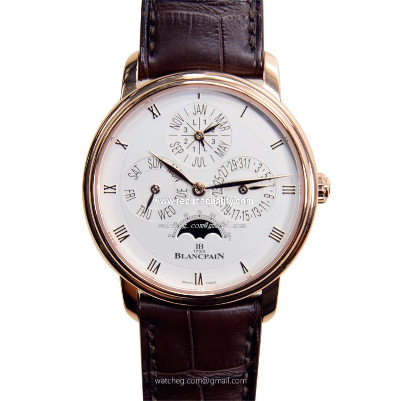 Blancpain VILLERET 6057-3642-55A Automatic 18kt Rose Gold White