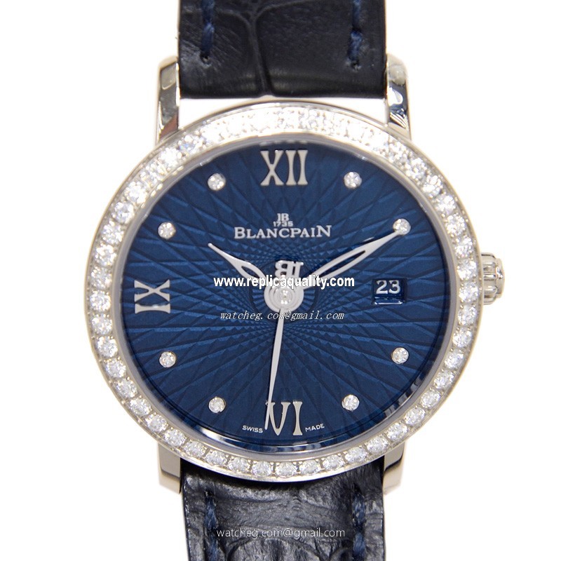 Blancpain WOMEN 6102C-1929-55A Automatic 18kt White Gold & Diamond Dark Blue
