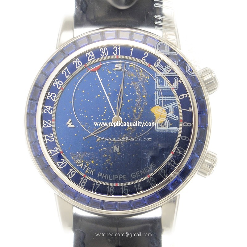 Patek Philippe GRAND COMPLICATIONS 6104-11P-010 Automatic 18kt White Gold & Sapphire Blue
