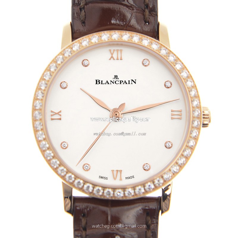 Blancpain WOMEN 6104-2987-55A Automatic 18kt Rose Gold & Diamonds White