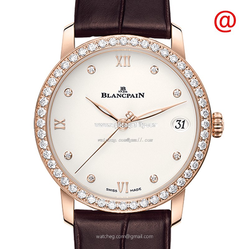 Blancpain VILLERET 6127-2987-55A Automatic 18kt Rose Gold & Diamonds Beige