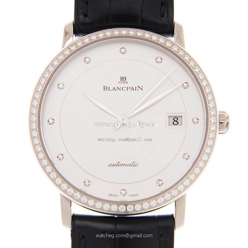 Blancpain VILLERET 6223-1987-55B Automatic 18kt White Gold & Diamond White
