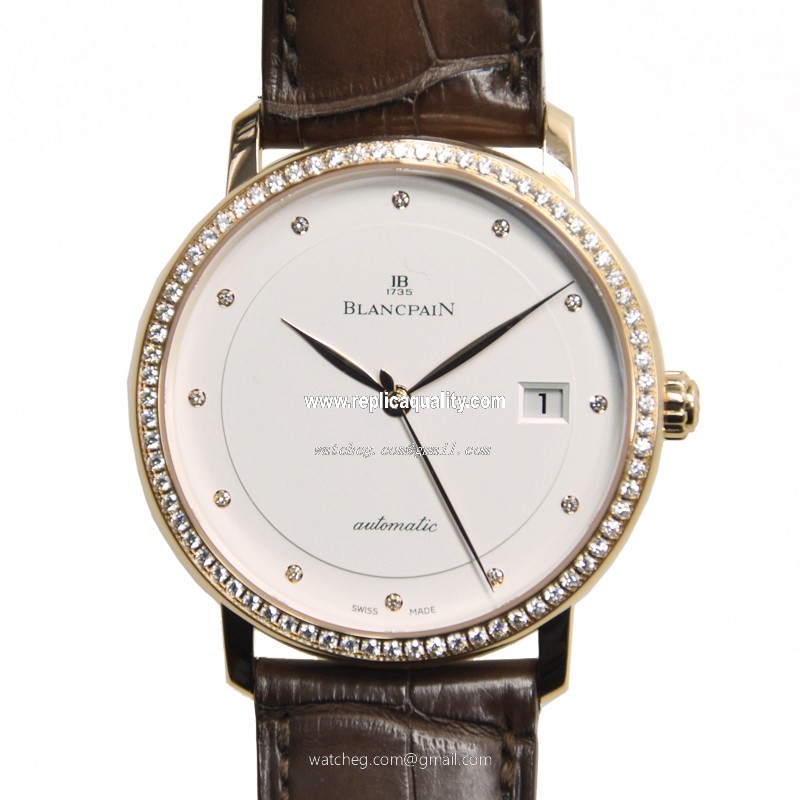 Blancpain VILLERET 6223-2987-55B Automatic 18kt Rose Gold & Diamonds White