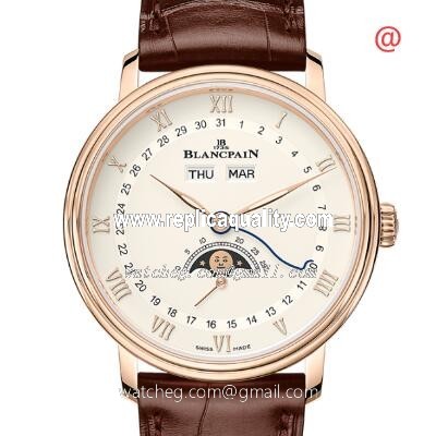 Blancpain VILLERET 6264-3642-55B Automatic 18kt Rose Gold Beige