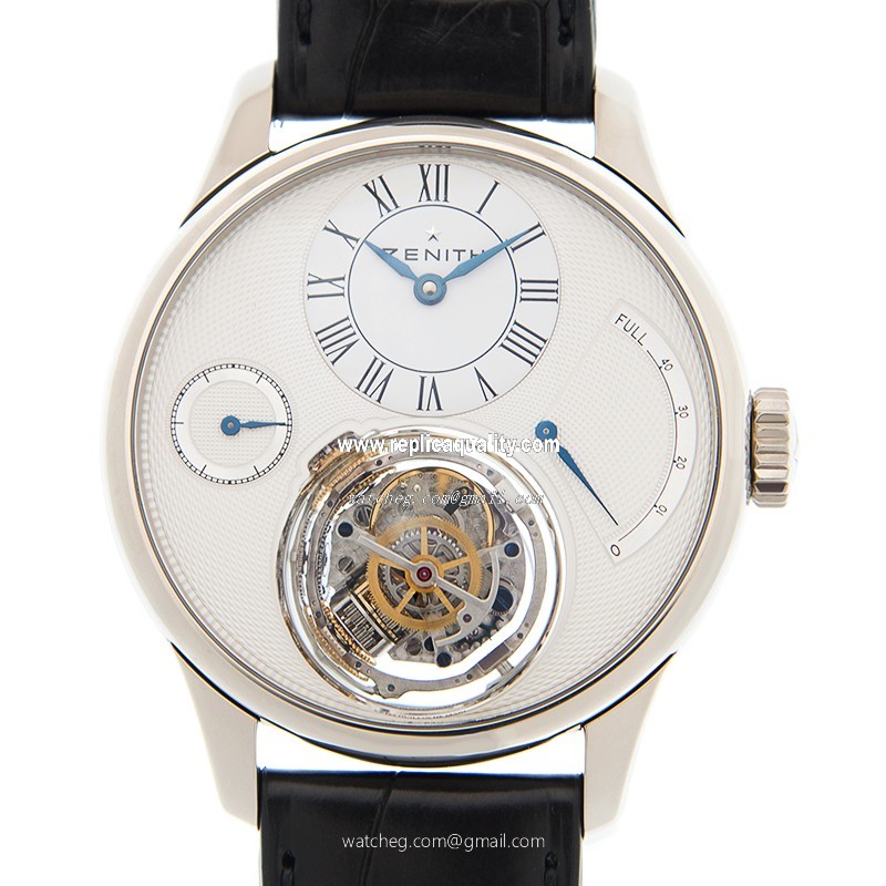 Zenith ACADEMY 65.2210.8804/01.C630 Manual Wind 18kt White Gold Silvery & White