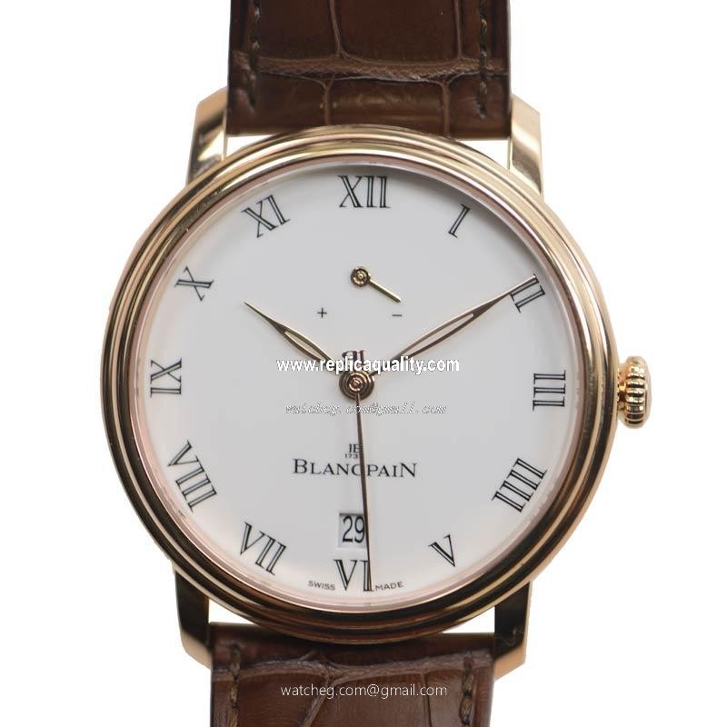 Blancpain VILLERET 6613-3631-55B Manual Wind 18kt Rose Gold White