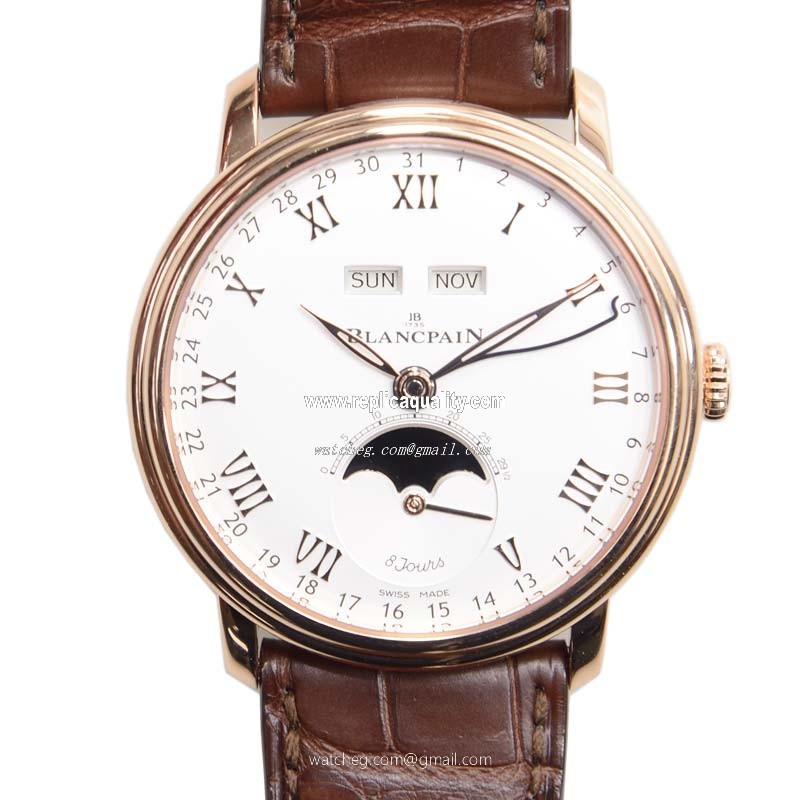 Blancpain VILLERET 6639-3642-55B Automatic 18kt Rose Gold White