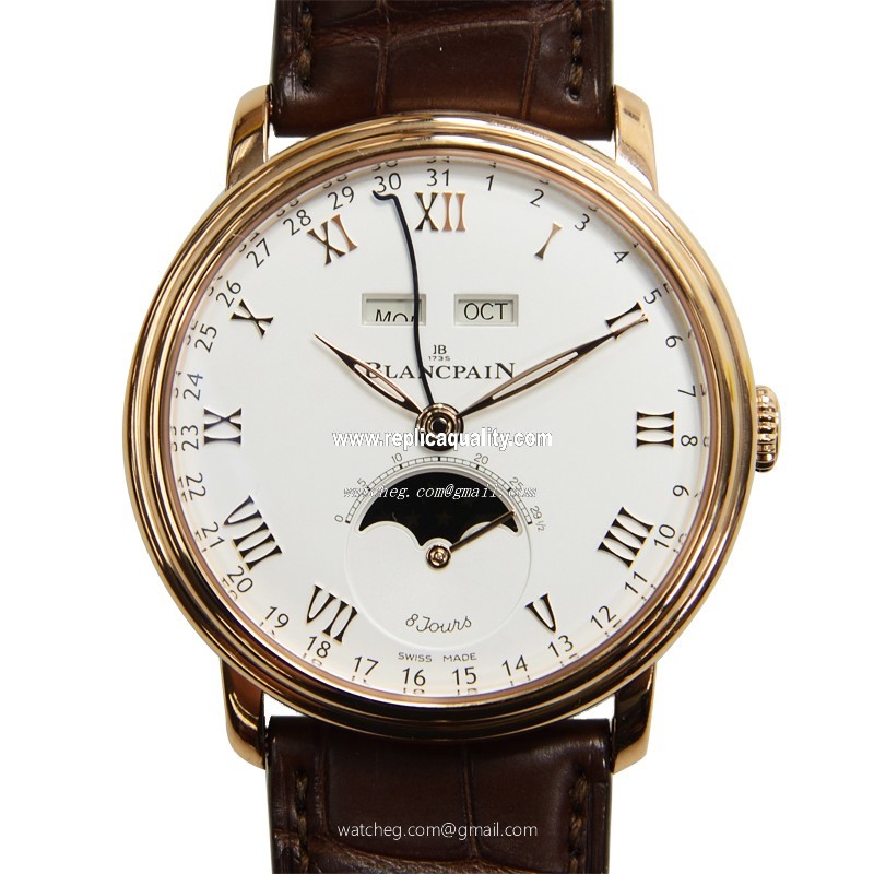 Blancpain VILLERET 6639-3642-A55B Automatic 18kt Rose Gold White