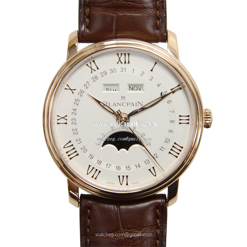 Blancpain VILLERET 6654-3642-55B Automatic 18kt Rose Gold White