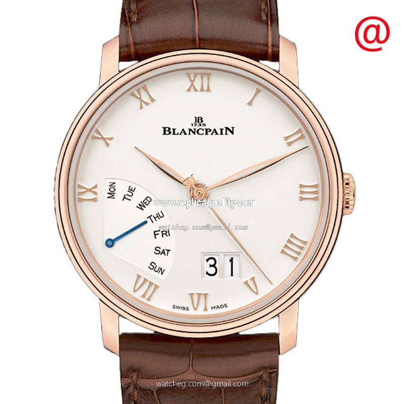 Blancpain VILLERET 6668-3642-55B Automatic 18kt Rose Gold Silvery & White