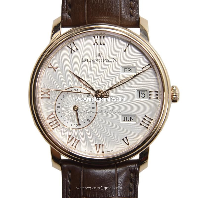 Blancpain VILLERET 6670-3642-55B Automatic 18kt Rose Gold Silvery & White