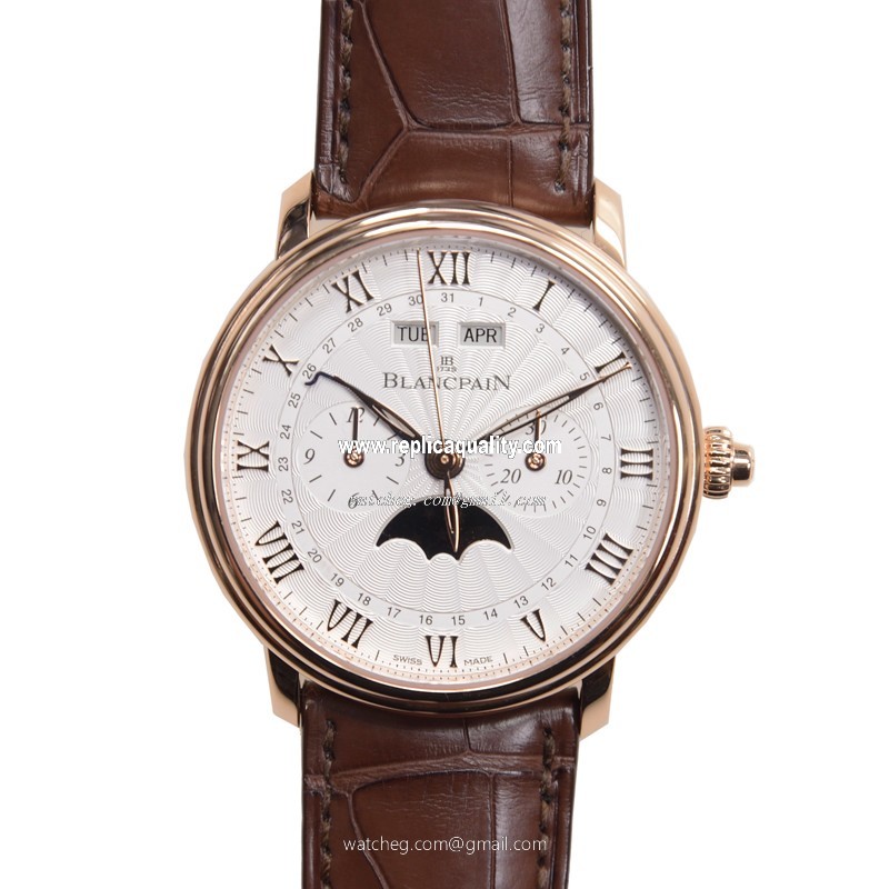 Blancpain VILLERET 6685-3642-55B Automatic 18kt Rose Gold Silvery & White