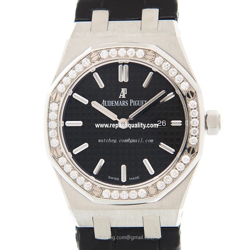 Audemars Piguet ROYAL OAK 67651ST.ZZ.D002CR.01 Quartz Stainless Steel & Diamonds Black