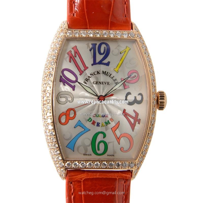 Franck Muller CINTREE CURVEX 6850 SC COL DRM D (5N) Automatic 18kt Rose Gold & Diamonds Silver