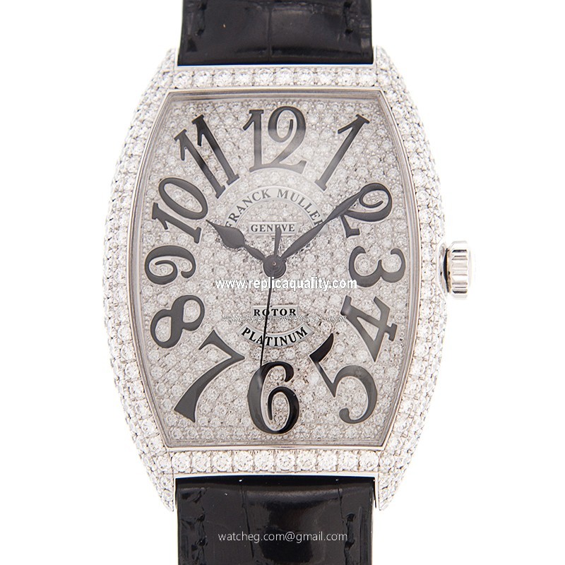 Franck Muller CINTREE CURVEX 6850 SC D CD (OG) Automatic 18kt White Gold & Diamond Silver