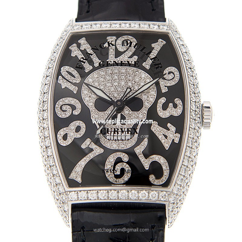 Franck Muller CINTREE CURVEX 6850 SC GOTH NBR D CD (OG) Automatic 18kt White Gold & Diamond Black