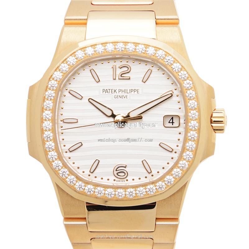 Patek Philippe NAUTILUS 7010/1R-011 Quartz 18kt Rose Gold & Diamonds White