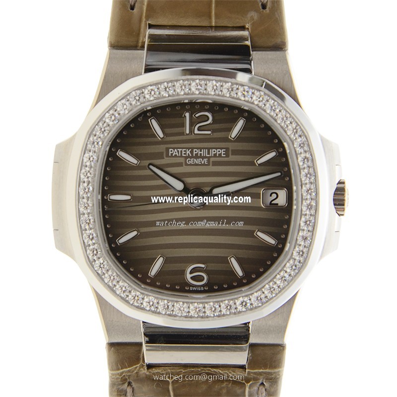 Patek Philippe NAUTILUS 7010G-012 Quartz 18kt White Gold & Diamond Gray