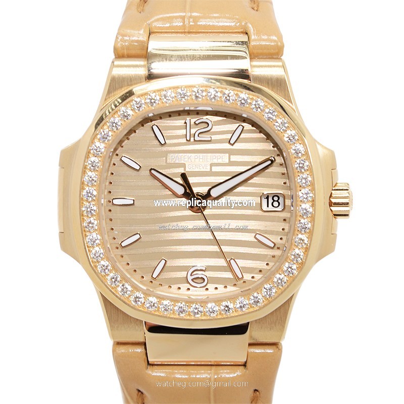 Patek Philippe NAUTILUS 7010R-012 Quartz 18kt Rose Gold & Diamonds Gold