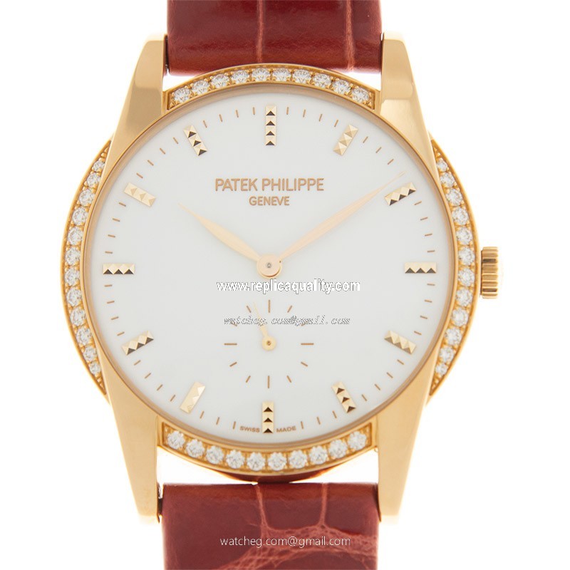 Patek Philippe CALATRAVA 7122/200R-001 Manual Wind 18kt Rose Gold & Diamonds White