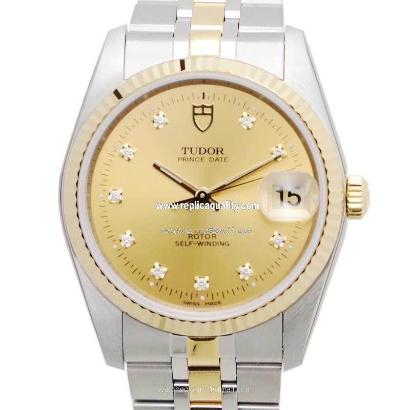 Tudor PRICE DATE-DAY 74033-62473-10DI-CH Automatic 18kt Gold & Steel Gold