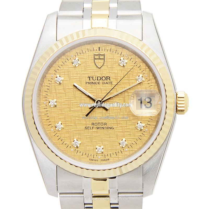 Tudor PRICE DATE-DAY 74033-62473-10DI-CHCL Automatic 18kt Gold & Steel Gold