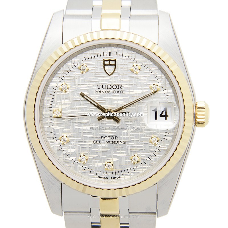Tudor PRICE DATE-DAY 74033-62473-10DI-SVCL Automatic 18kt Gold & Steel Silver