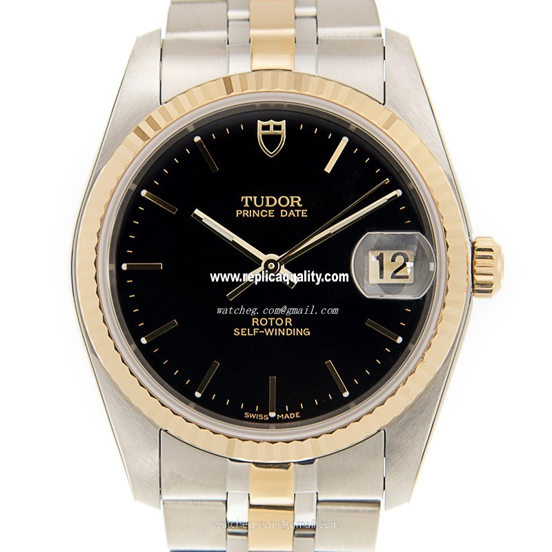 Tudor PRICE DATE-DAY 74033-62473-BK Automatic 18kt Gold & Steel Black