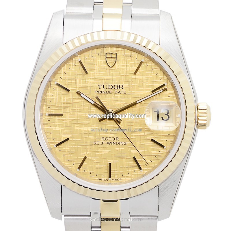 Tudor PRICE DATE-DAY 74033-62473-CHCL Automatic 18kt Gold & Steel Gold