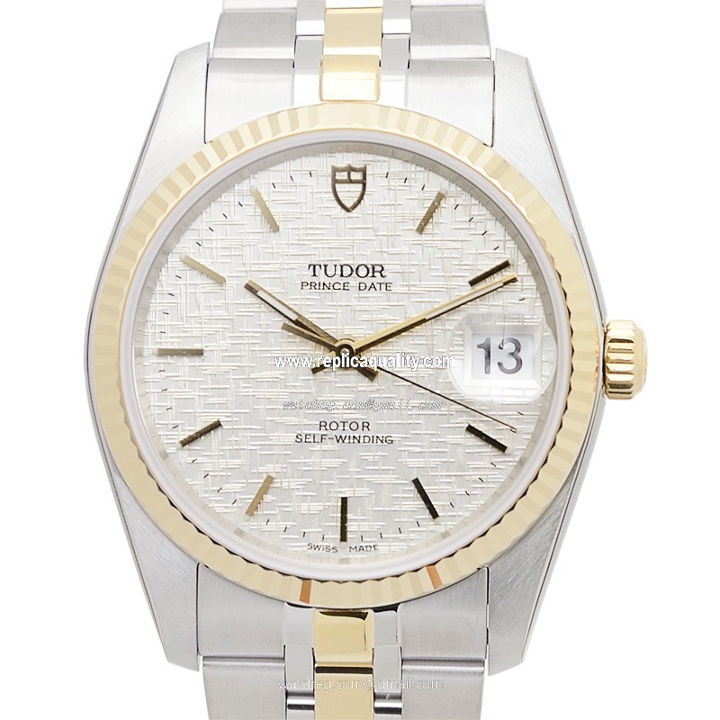 Tudor PRICE DATE-DAY 74033-62473-SVCL Automatic 18kt Gold & Steel Silver