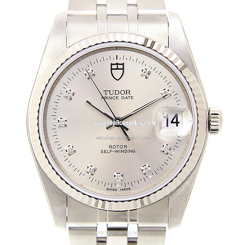 Tudor PRINCE DATE 74034-62470-10DI-SV Automatic 18kt White Gold & Steel Silver