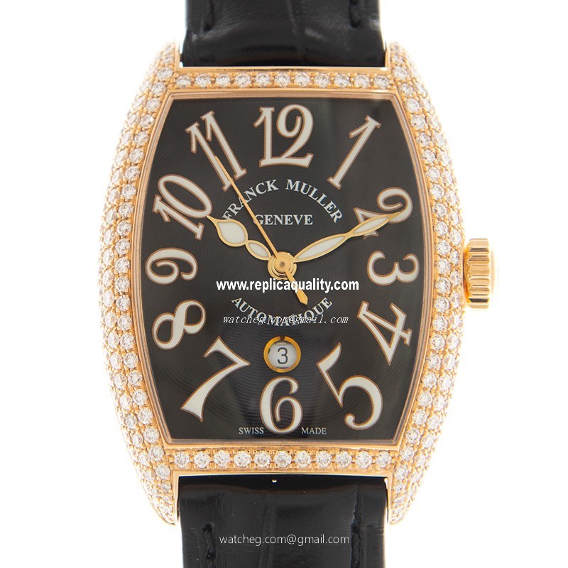 Franck Muller CINTREE CURVEX 7500 SC AT DT FO D (5N) Automatic 18kt Rose Gold & Diamonds Black