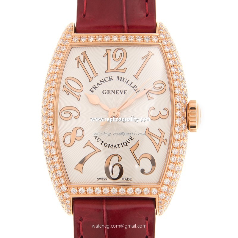 Franck Muller ART DECO 7500 SC AT FO REL D (5N) Automatic 18kt Rose Gold & Diamonds White