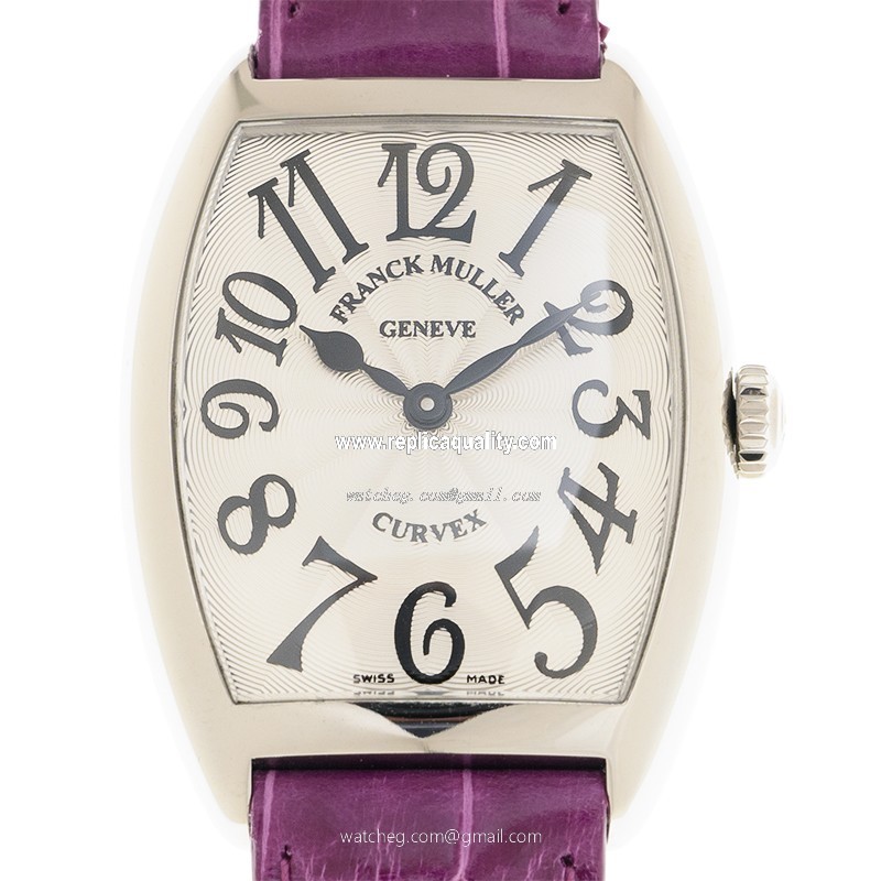 Franck Muller CINTREE CURVEX 7502 QZ (AC) -PURPLE STRAP Quartz Stainless Steel Silver