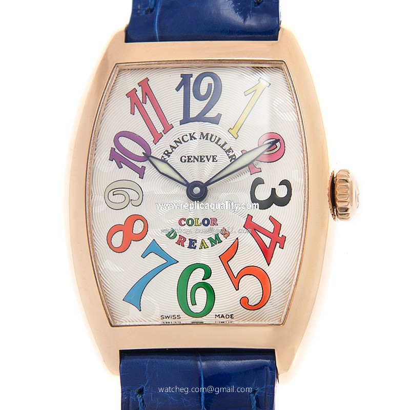 Franck Muller CINTREE CURVEX 7502 QZ COL DRM (5N) Quartz 18kt Rose Gold Silver