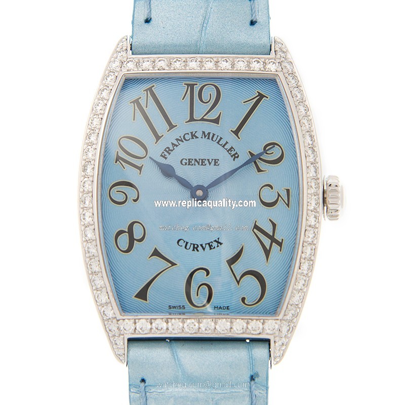 Franck Muller CINTREE CURVEX 7502 QZ D 1R (AC)-BLUE Quartz Stainless Steel & Diamonds Blue 