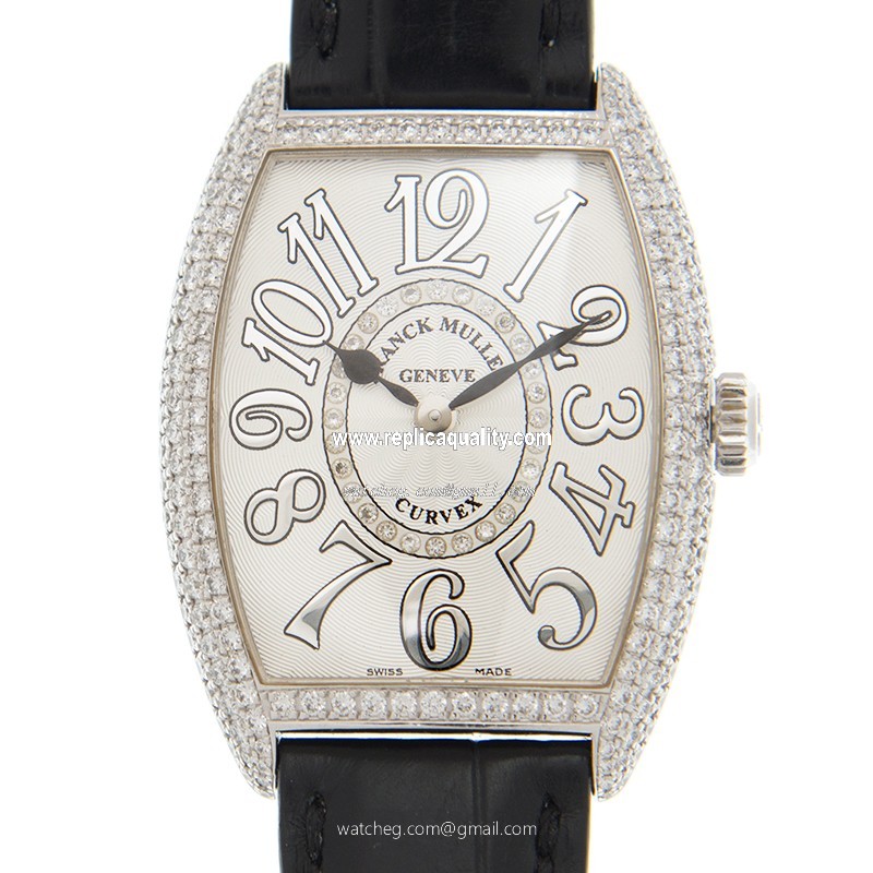 Franck Muller CINTREE CURVEX 7502 QZ REL D CD 1R (OG) Quartz 18kt White Gold & Diamond White