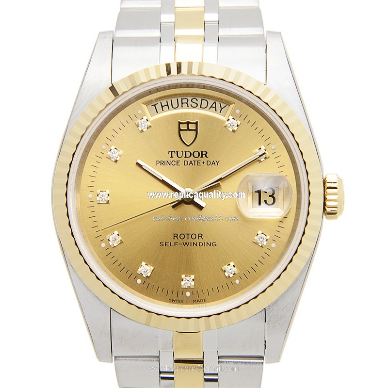Tudor PRICE DATE-DAY 76213-62483-10DI-CH Automatic 18kt Gold & Steel Gold