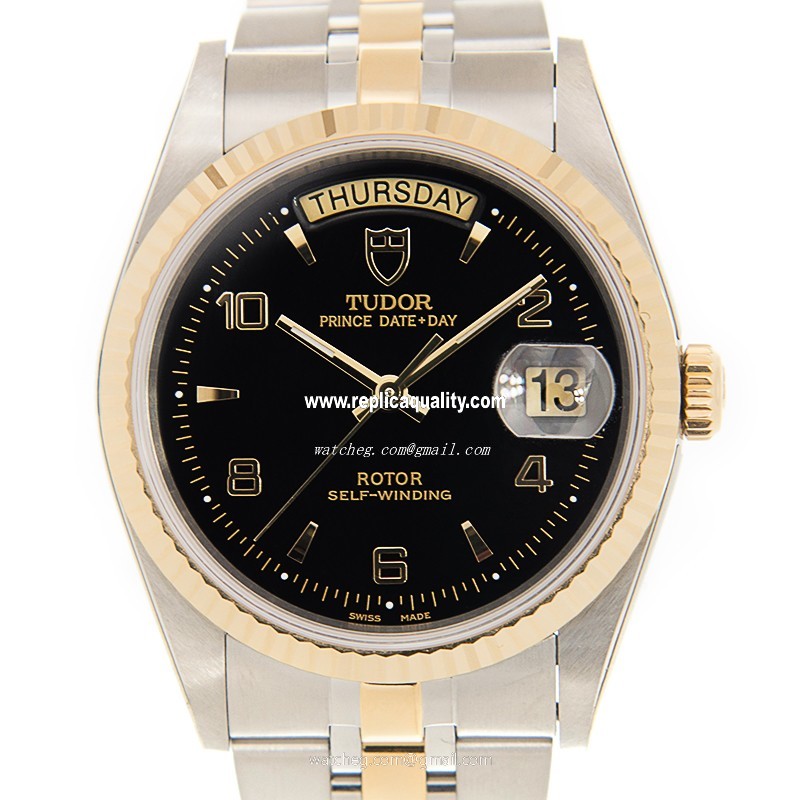 Tudor PRICE DATE-DAY 76213-62483-246810AR-BK Automatic 18kt Gold & Steel Black