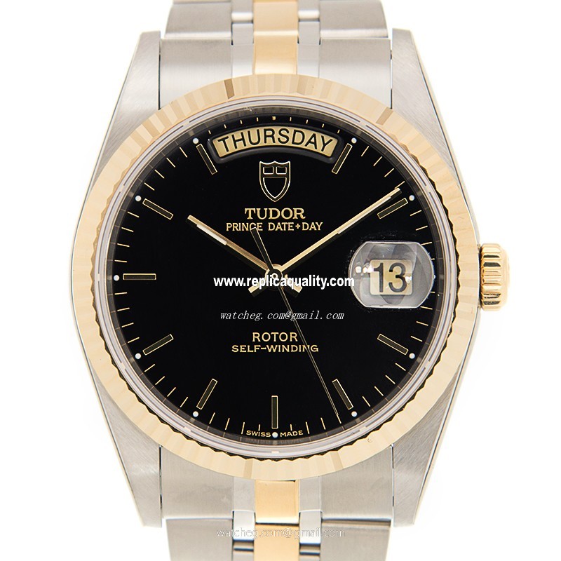Tudor PRICE DATE-DAY 76213-62483-BK Automatic 18kt Gold & Steel Black