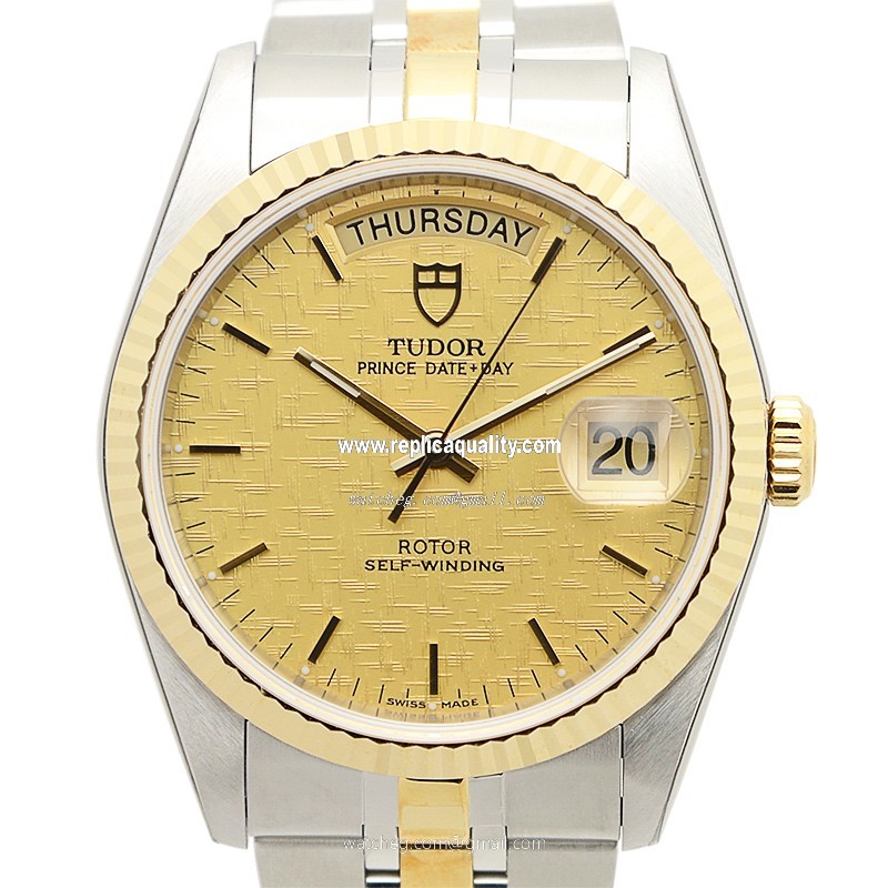 Tudor PRICE DATE-DAY 76213-62483-CHCL Automatic 18kt Gold & Steel Gold