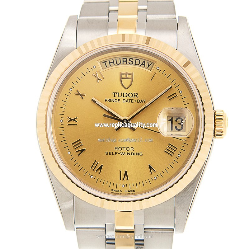 Tudor PRICE DATE-DAY 76213-62483-CHRN Automatic 18kt Gold & Steel Gold