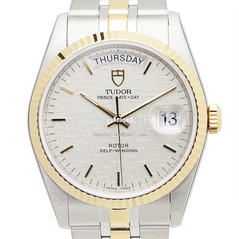 Tudor PRICE DATE-DAY 76213-62483-SVCL Automatic 18kt Gold & Steel Silver