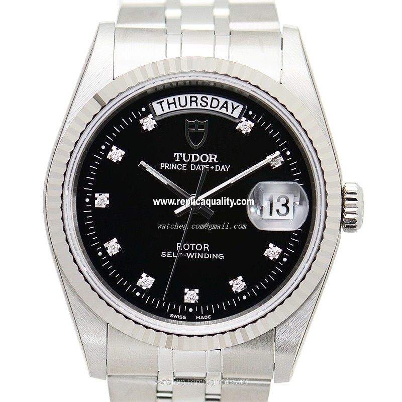 Tudor PRINCE DATE-DAY 76214-62480-10DI-BK Automatic Stainless Steel Silvery & White