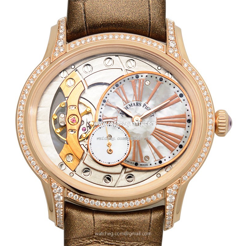 Audemars Piguet MILLENARY 77247OR.ZZ.A812CR.01 Manual Wind 18kt Rose Gold & Diamonds Silver
