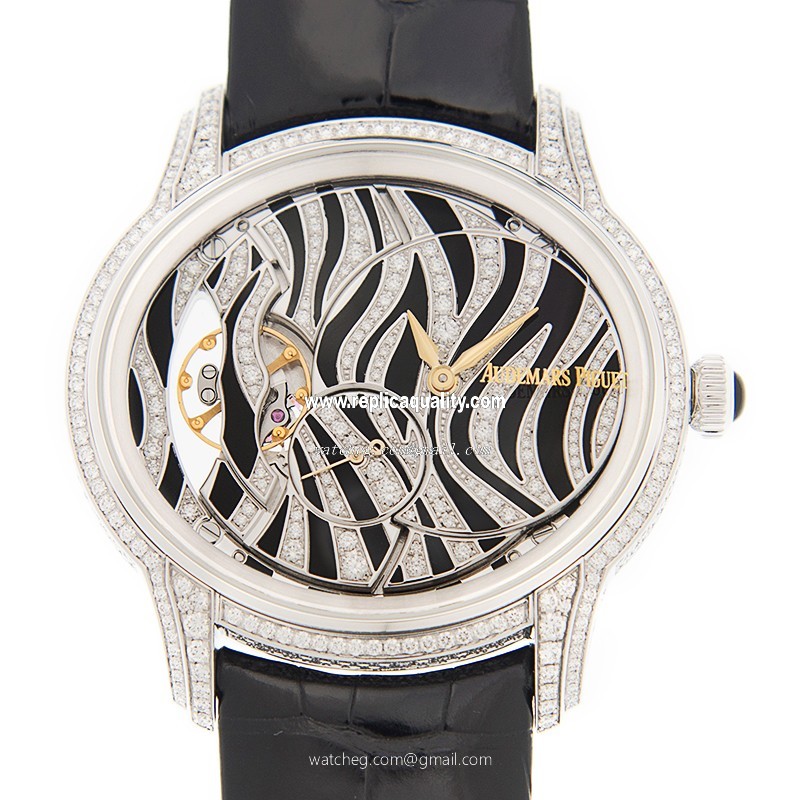 Audemars Piguet MILLENARY 77249BC.ZZ.A102CR.01 Manual Wind 18kt White Gold & Diamond Black & White