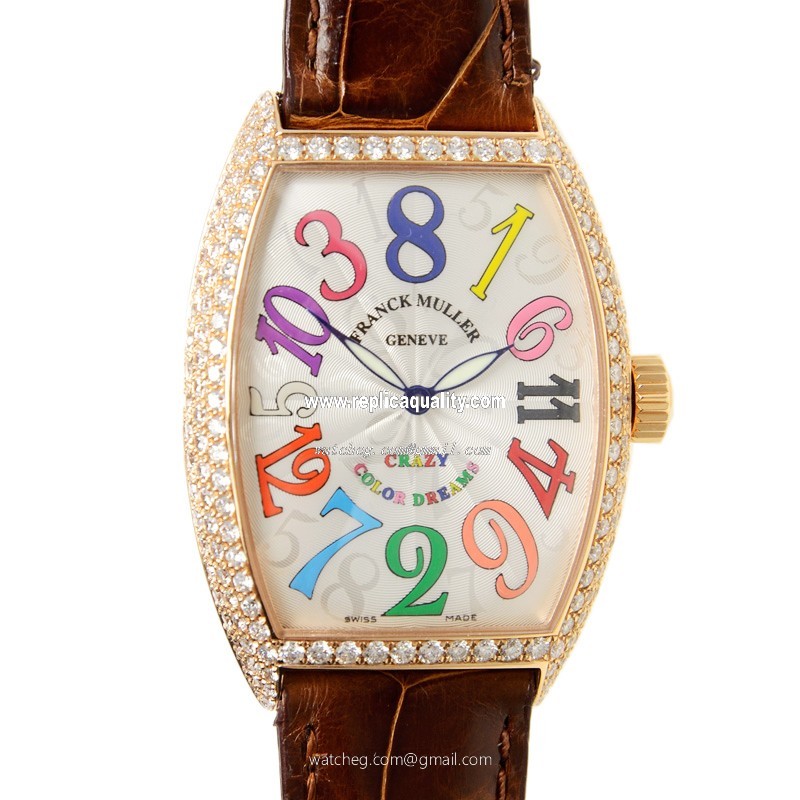 Franck Muller CRAZY HOURS 7851 CH COL DRM (5N) Automatic 18kt Rose Gold & Diamonds Silver